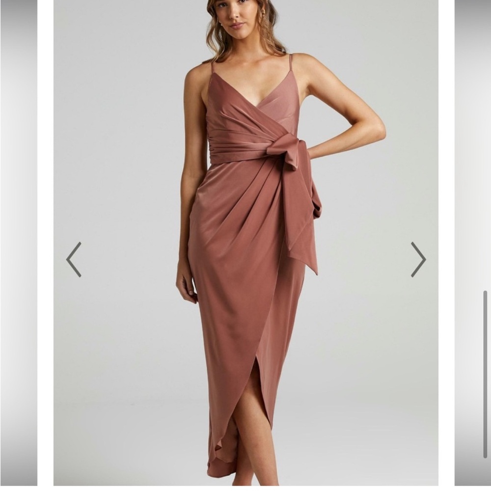Showpo | Mauve pink satin formal dress | Size US 6
